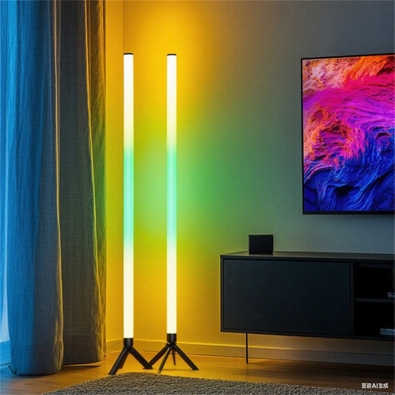 Smart RGB Floor Lamp, Music Sync Color Changing LED Corner Lamp with Remote & App Control, Timing Function, Dimmable Standing Lamp for Bedroom, Living Room, Gaming Room, Party Decor
