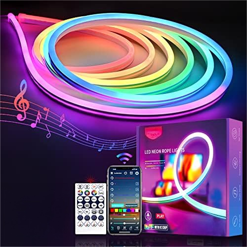 Smart RGB+IC Neon Strip Lights, 16.4FT Custom DIY LED Strip Lights for Bedroom, Gaming Room, Christmas (2.4G WiFi Only, Compatible with Alexa, Google Assistant)$$Tools & Hardware Other