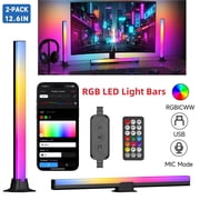 RGB LED Light Bars, USB Powered TV Backlight with Music Sync, APP & Remote Control, Color Changing Gaming Lights for TV, PC, Bedroom, 2 Pack, 12.6 in