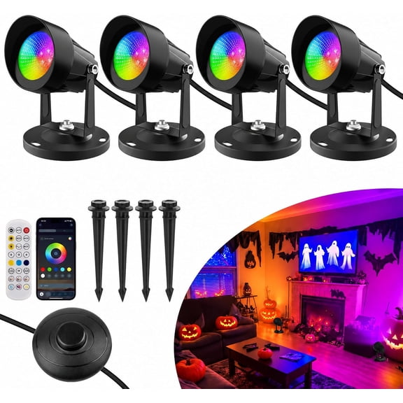 Smart RGBW Spotlights, Uplights Indoor Spotlights with App & Remote