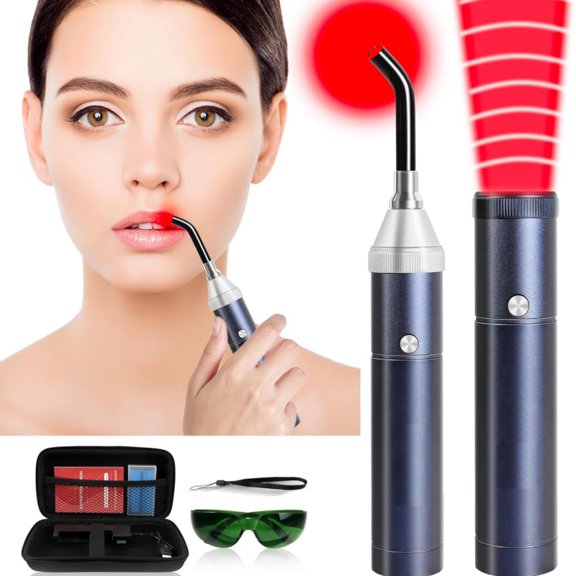 Smart Red Light Therapy Device with 10Hz Pulsed Mode, Portable Photonic Massager for Localized Comfort and Muscle Tension, Rechargeable Body Wellness Wand with Goggles, Midnight Black