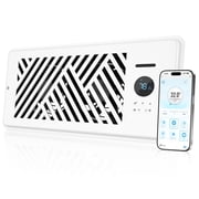 Smart Register Booster Fan Fits 4" x 10" for Home HVAC Vent App Controlled Airflow Booster Fan for Floor Register Ultra Quiet with Temperature Sensor Energy Saving AC/Heat Duct Fan Smart Vent