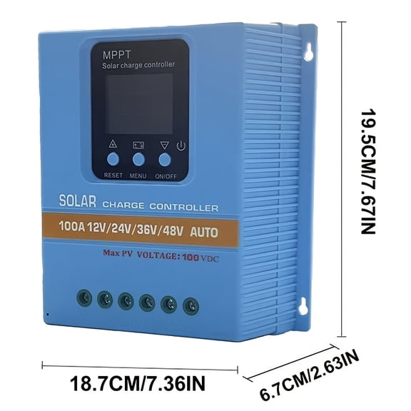 Smart Regulator with LCD Display & Night Recognition - 100A MPPT Solar Charge Controller - Auto 12V/24V/36V/48V, Dual USB Ports - Efficient Energy Management for Home Power Systems & Solar Farms