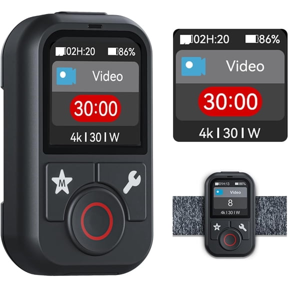 Smart Remote Control for GoPro Hero 13 12 11 10 9 8 Black MAX with Wrist Strap Colour LCD Display,60M Range Waterproof Wireless Bluetooth Remote Control for Go Pro Accessories Shutter