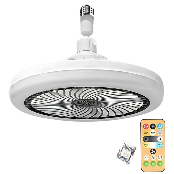 Smart Remote Control LED Fan Light,E27 Socket with Adjustable Brightness and 3 Wind Speeds,Built-In Aromatherapy Function for Bedroom and Living Room,Energy-Saving Ceiling Mount Installation