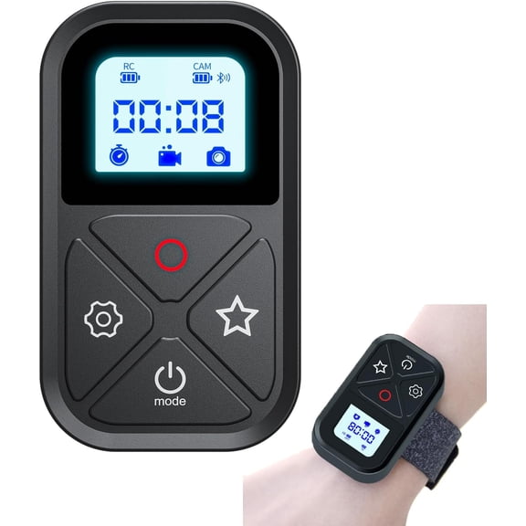 Smart Remote Control for Wireless Camera Controller for Hero 12 11 10 9 8 MAX Black with LCD Display Wrist Strap Rainproof WiFi Controller Magnetic Charger Port Go Pro Accessories