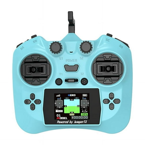 Smart Remote Controller TX Color Screen Transmitter Hall Sensor Gimbals ELRS 2.4G 100mW 12CH for FPV RC Drone F,1 * Remote Controller,Blue