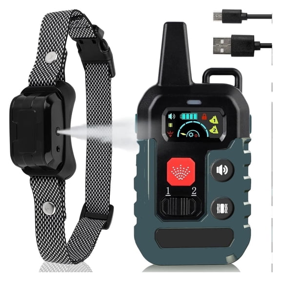 Smart Remote Spray Dog Training Collar, Humane Vibration and Tone Anti Bark Device