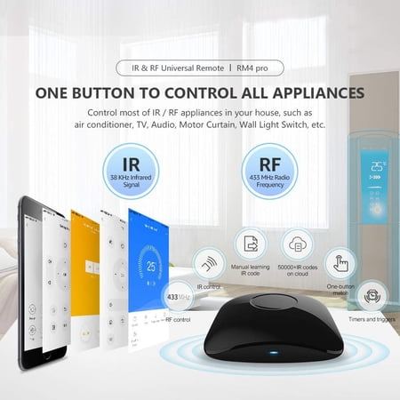 Smart Remote,With Smart Wifi Rm4 Universal Remote Wifi Smart Wifi+ir+ Switch Smart Universal Remote Smart App Wifi Compatible With Timer Compatible Remote App Switch App Dazzduo App Rm4wifi