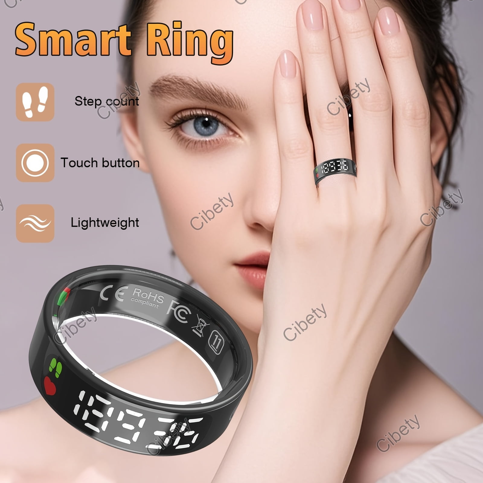 Smart Ring For Men Women, Activity And Fitness Tracker With Steps ...
