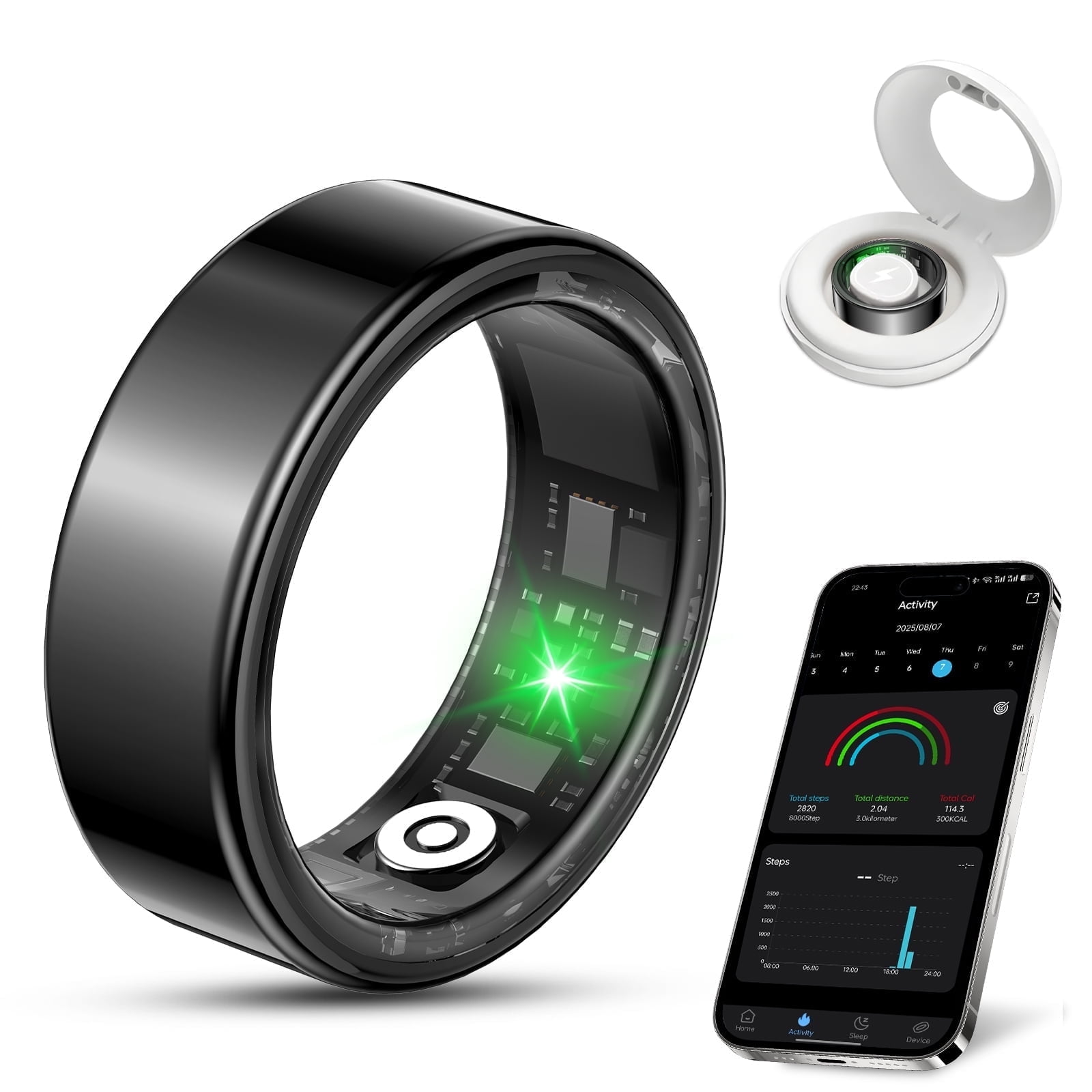 Smart Ring, men's and women's smart rings, smartwatch with 5ATM ...