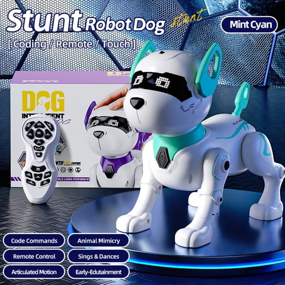 Smart Robot Dog Toy for Kids, Programmable Remote Control Interactive Puppy with Touch Control, Dancing & Stunt Actions, Electronic Pet Toy with Lights and Music for Boys and Girls Ages 3-12