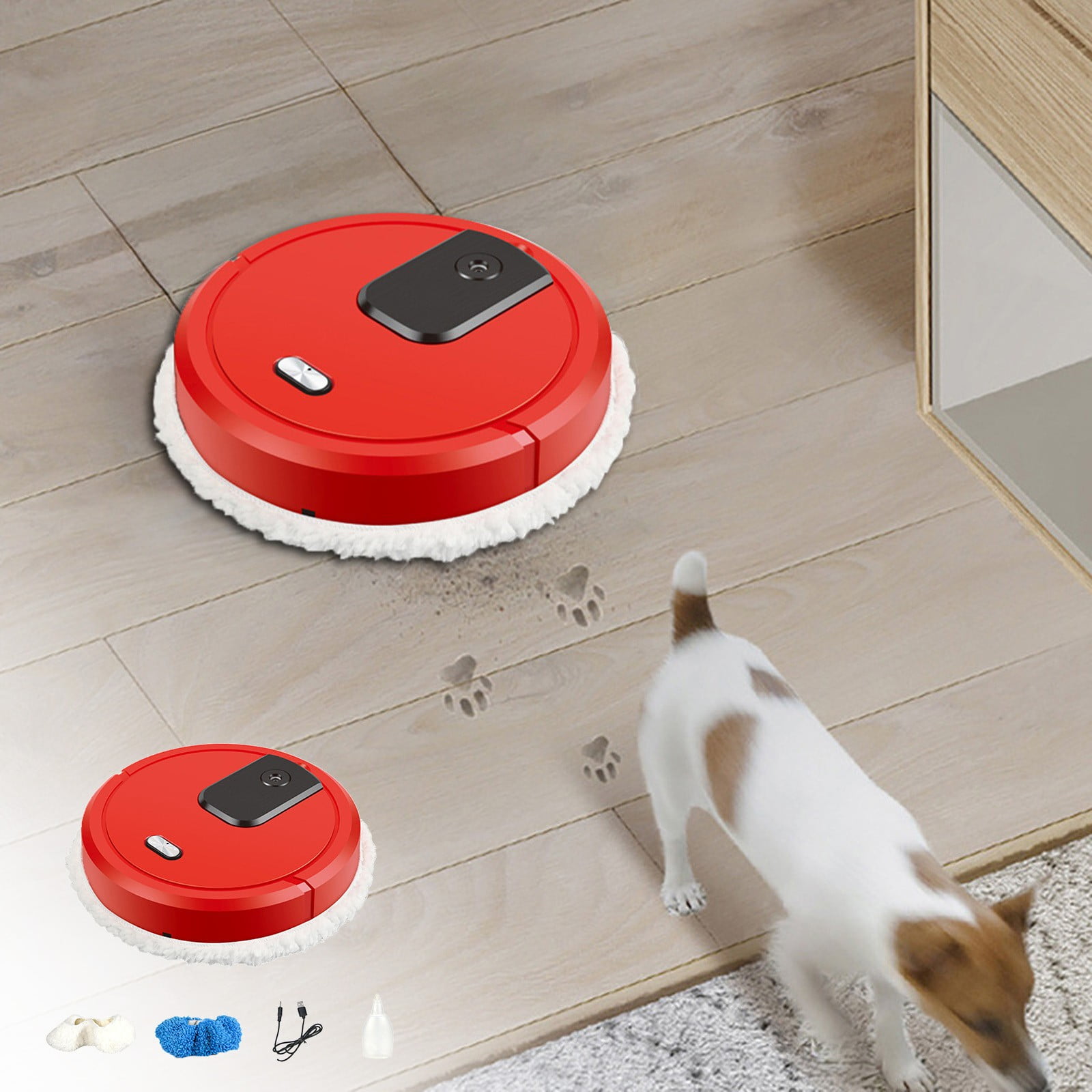 Smart Robot Mop and Vacuum Cleaner - 1500mAh Quiet Auto Floor Sweeper ...