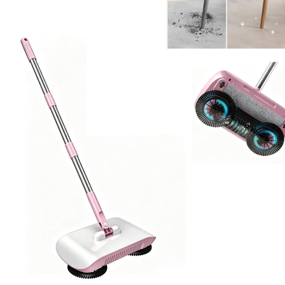 Smart Robot Vacuum Cleaner Mop & Broom, 2 in 1 Hand Push Sweeper and Broom, Non Electric Hard Floor Sweeper for Home Kitchen Office