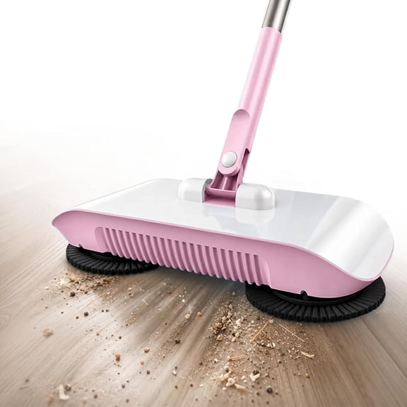 Smart Robot Vacuum Cleaner Mop & Broom, 2026 Upgraded 2 in 1 Hand Push Floor Sweeper with 3 Pcs Microfiber Mop Pad, Non Electric Hard Floor Sweeper for Home Kitchen Office