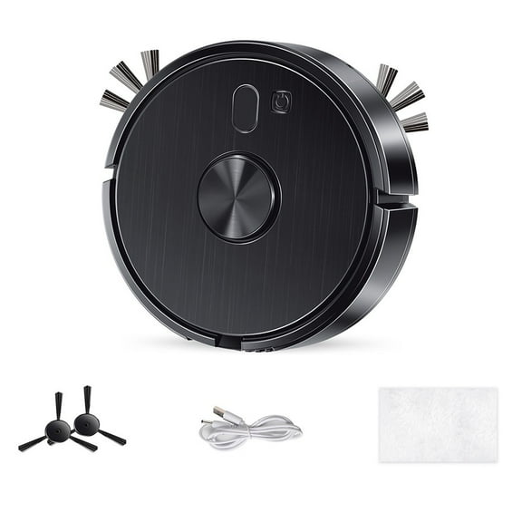 Smart Robot Vacuum Cleaner With Self-Charging App Control Multiple Cleaning Modes For Home Floors White Or Black Black
