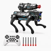 Programmable Robot Dog for Kids Ages 6-12, Wolf-Inspired Remote Control Toy with Voice Control, Removable Foam Dart Blaster, LED Eyes, Dancing and 30+ Actions