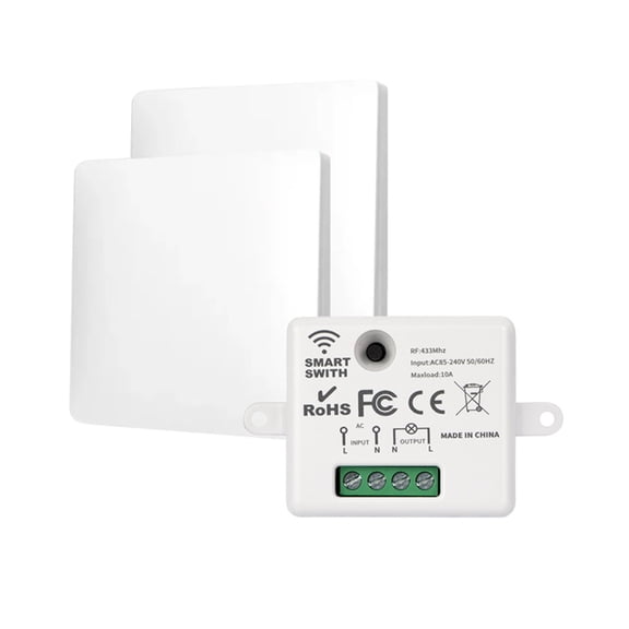 Smart Rocker Light Switch, Dual Control 1 Gang, Includes 1 Switch Controller with 2 Wall Buttons, Wireless Smart Control for Home Indoor Ceiling Lights and Lamps