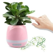 Smart Round Pink Decorative Planter with Bluetooth Speaker Plant Piano