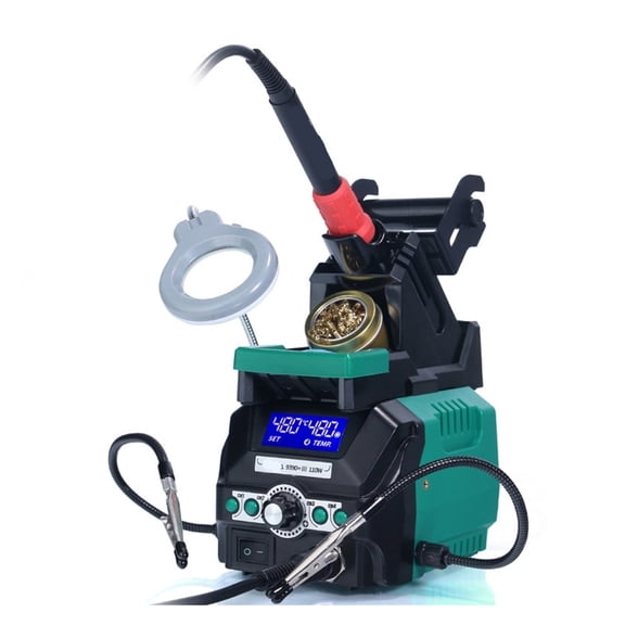 Smart SMD Soldering Station 939D+-III, 110W Fast-Heating Iron Kit with 4 Preset Channels & Helping Hands ,Repair Gear