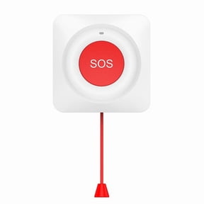 Smart SOS Button Wireless Caregiver Pager Alert Transmitter Emergency Call Button for Kid Elderly Patient WiFi,1 x SOS siren,Red&White