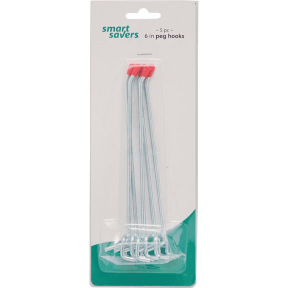 Smart Savers Angled Pegboard Hook - Pack of 2 Residential Use, Standard Application