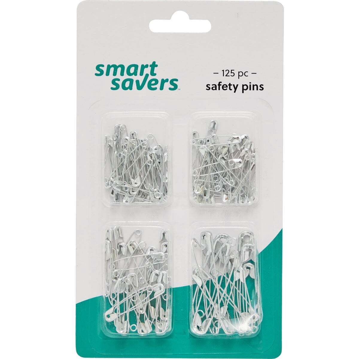 Smart Savers Assorted Size Safety Pins (125-Pack) [125 ct|Quantity of 12|1500 Total]