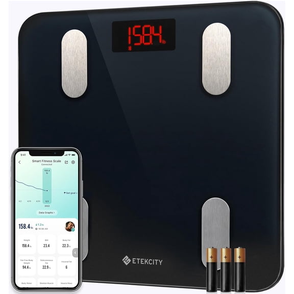 Smart Scale for Body Weight, Digital Bathroom Weighing Machine Fat Percenta BMI Muscle, Accurate Composition Analyzer People, Bluetooth Electronic Measurement Tool, 400lb