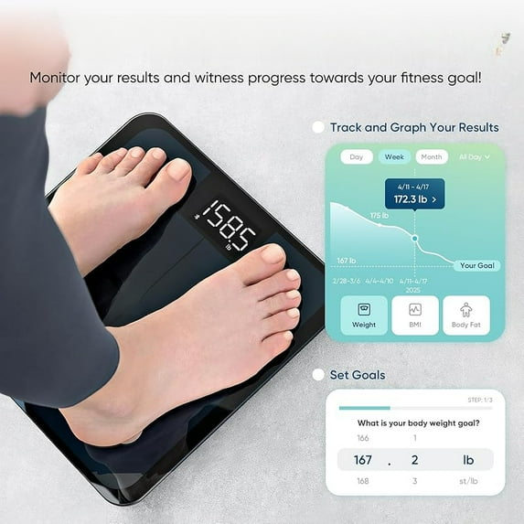 Smart Scale for Body Weight, FSA & HSA Eligible Digital Bathroom Scale ...