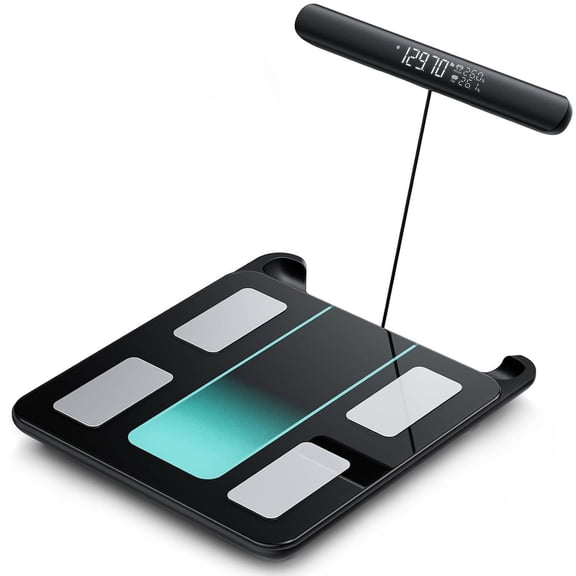 Smart Scale for Body Weight & Fat, 8-Electrode Full-Body Composition Scale with Handle Display, Dual-Frequency BIA, 28 Body Metrics, High Accuracy Digital Bathroom Scale