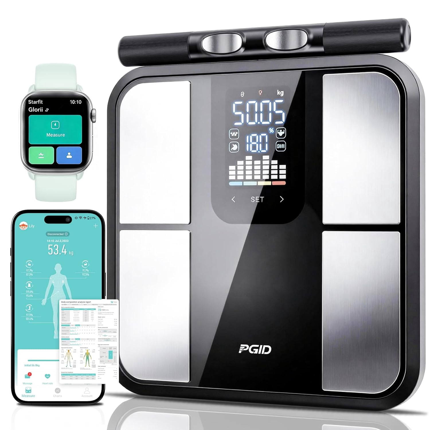 Scan Scale Smart Scale for Body Weight,Scales with Bmi Fat Muscle Mass,58 ...