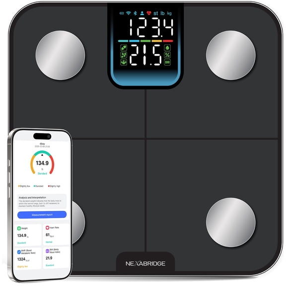 Smart Scale for Weight, Body Fat, Muscle Mass, 7-in-1 Large Screen Digital Bathroom Scale, 25 Body Composition Analysis, Synchronization, Bluetooth, 400 lbs-3