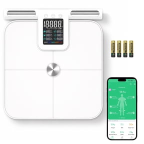 Behome Smart Scale for Body Weight, 8-Electrode Smart Body Composition Health Scale,Handle Display Screen,WiFi & Bluetooth, 24 Body Metrics, High Accuracy Bathroom Scale,White