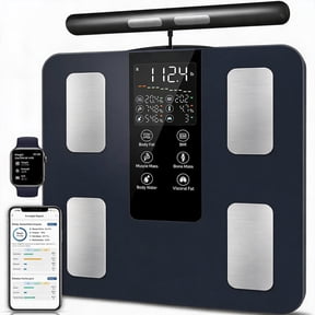 Smart Scale for Body Weight and Full Body Composition Analysis with 50 Metrics 12.2-Inch Size Black