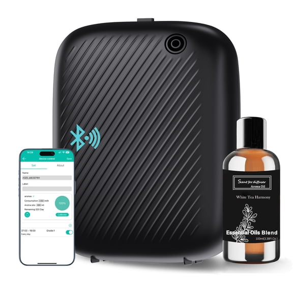 Smart Scent Air Machine Pro for Home, Waterless Essential Oil Diffuser, 400ML Diffuser with 100ML Roy Tranquility Essential Oil for Large Room and Commercial Use, Cover Up to 2000 Sq.Ft