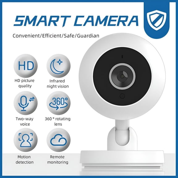Smart Security Cameras for Home Security, Baby Monitor with Camera ,Mobile APP - Remote Intercom 1080P HD Security Manual 360 Rotation Camera
