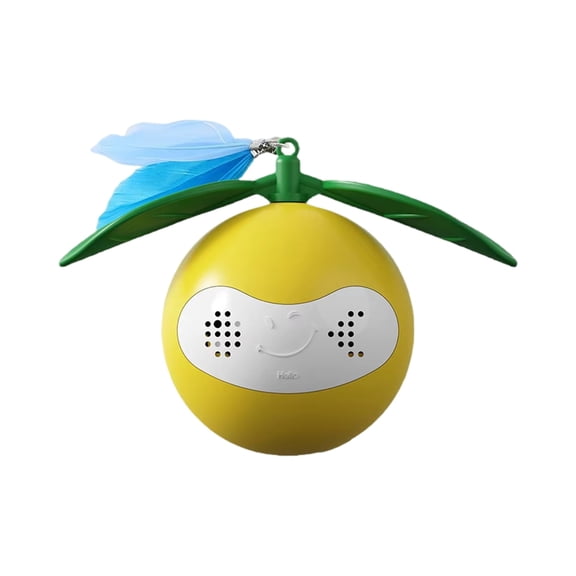 Smart Self-Moving Cat Toy Ball with Laser, Automatic Obstacle Avoidance Rolling Ball for Indoor Cat Exercise, Yellow