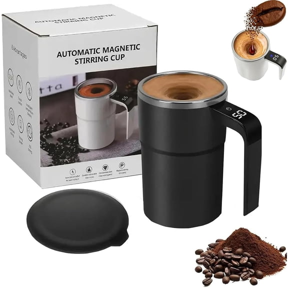 Smart Self Stirring Mug, Smart Cup Self-Stirring & Temperature Display Coffee Mug, Electric CoffeeMug with a Built-In Lcd Thermometer, For Brewing Coffee, Milk, Cocoa, Etc