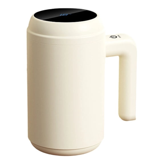 Smart Self Stirring Mug with Temperature Display, Durable Magnetic Stirrer Automatic Mixing for Coffee Tea and Hot Beverages, LCD Screen and USB Rechargeable, 420ML(14.2OZ), 1Pc(White,5.1x5.1x6.3")