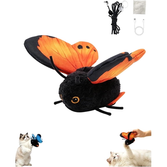 Smart Sensing Flapping Butterfly Toy Interactive Cat, Motion sensing Butterfly Toy with Smart Sensor, Butterfly Cat Toy Flapping Wings, Sensor Triggered, Interactive Catnip, Cat Butterfly Toy