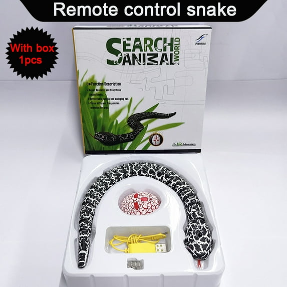 Smart Sensing Interactive Snake Cat Toy Automatic Eletronic Snake Cats Teasering Play USB Rechargeable Pet Kitten Dog Sensor Toy (Black-With box)