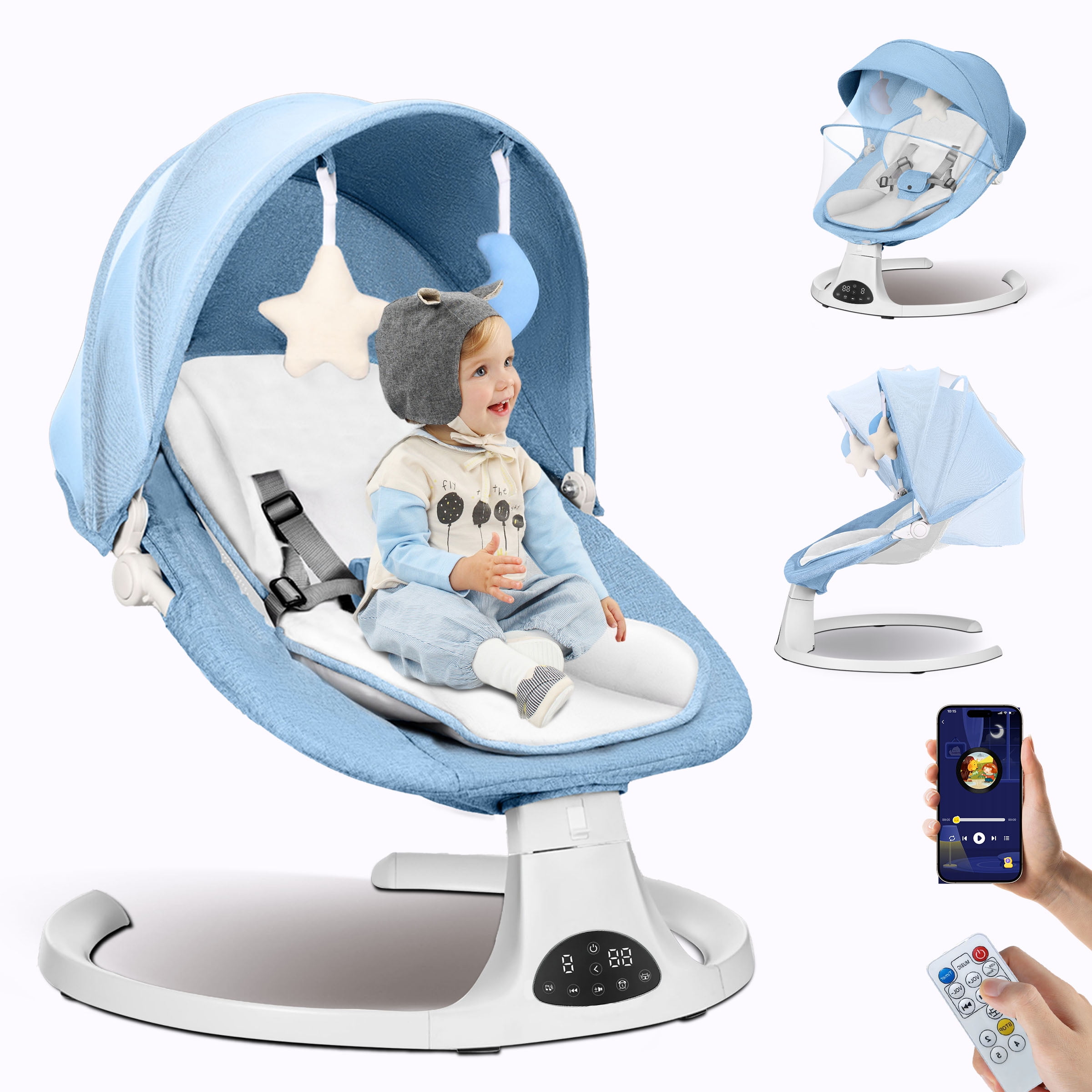 Smart Sensing Swing Chair& Rocking Chair ,Swing Timer, 5 Speeds ...