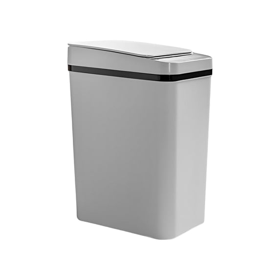 Smart Sensing Trash Can Waterproof Narrow Wastebaskets Rubbish Container Sealed Automatic Dustbin Waste Basket for Kitchens Office Livingroom gray 12L charging