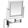 Smart Sensor LED Lighted Makeup Mirror, Square Wall Mounted Double
