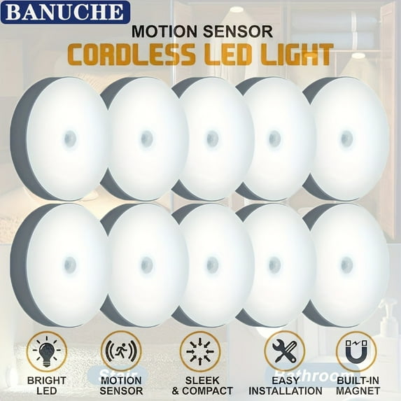 Smart Sensor LED Night Light, Wireless Motion-Activated Closet Light ...