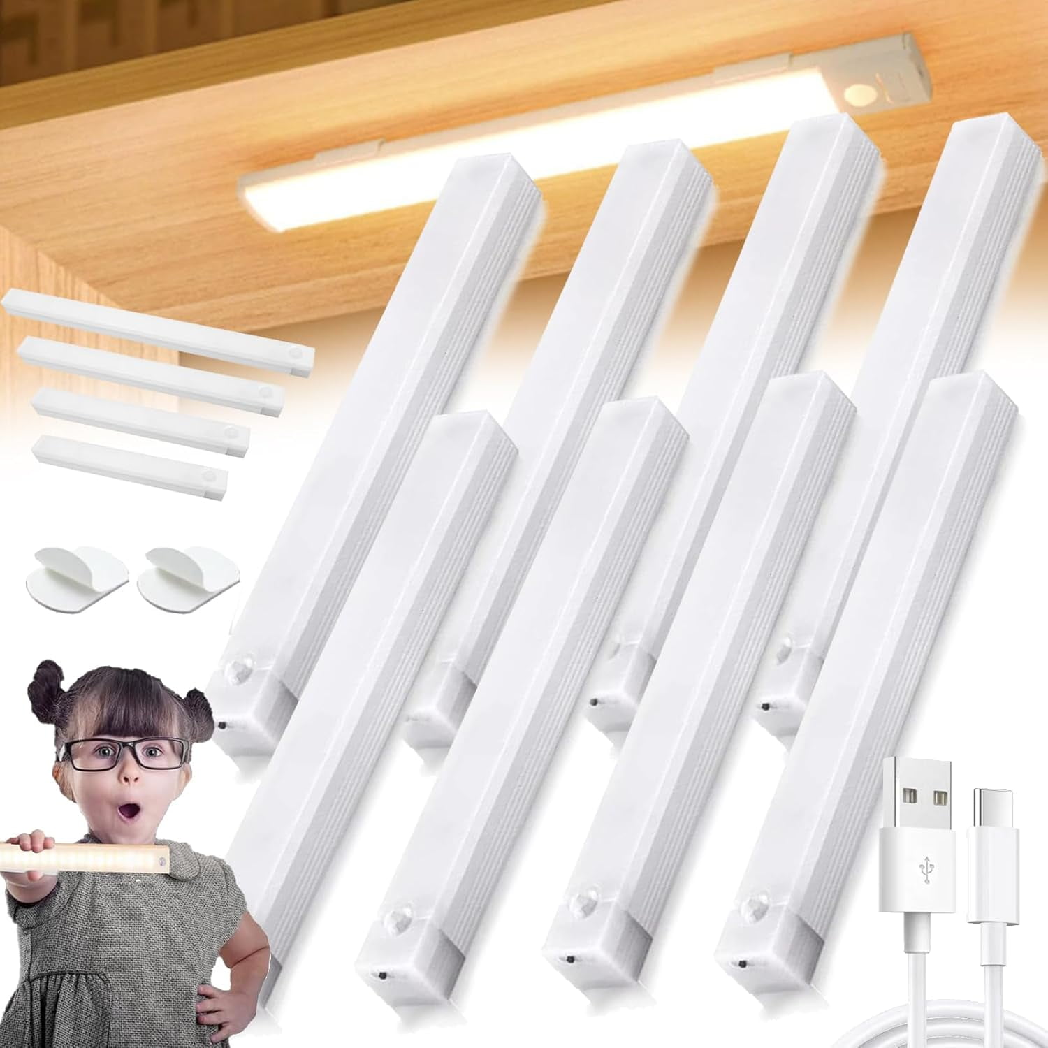 Smart Sensor Magnetic Rechargeable LED Lights, Rechargeable Motion ...
