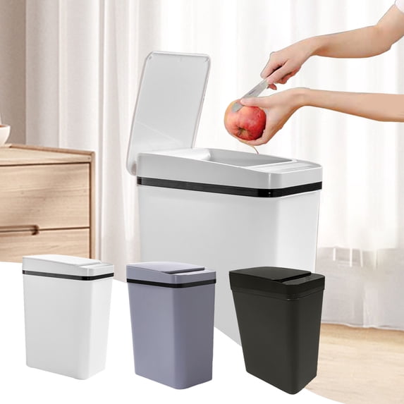 Smart Sensor Trash Can, Odor-Proof Kitchen Trash Can & Bathroom Garbage Bin with Lid, Auto-Open Small Trash Can for Home Office Bedroom Living Room, Gray - Xuniizn