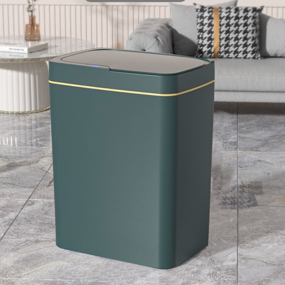 Smart Sensor Trash Can, Odor-Proof Kitchen Trash Can & Bathroom Garbage Bin with Lid, Auto-Open Small Trash Can for Home Office Bedroom Living Room, Green - Xuniizn
