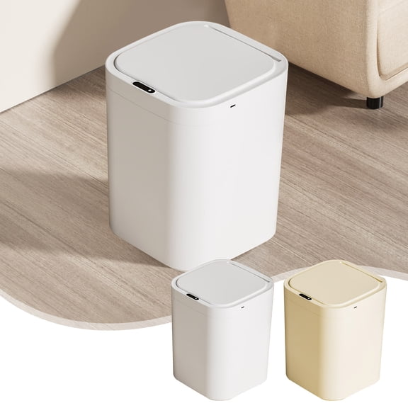Smart Sensor Trash Can, Odor-Proof Kitchen Trash Can & Bathroom Garbage Bin with Lid, Auto-Open Small Trash Can for Home Office Bedroom Living Room, White - Xuniizn
