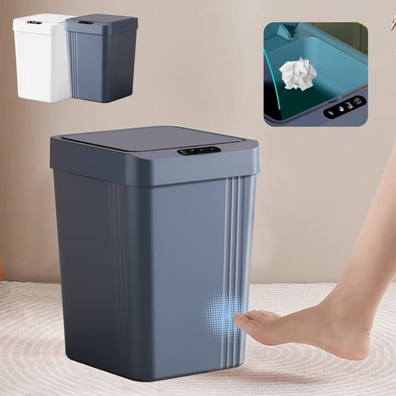 Smart Sensor Trash Can, Odor-Proof Kitchen Trash Can & Bathroom Garbage Bin with Lid, Auto-Open Small Trash Can for Home Office Bedroom Living Room, White - Xuniizn